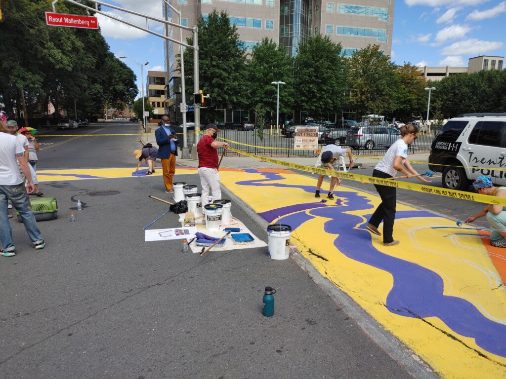"Stepping Into Tomorrow" Trenton Transit Center Asphalt Art Project ...